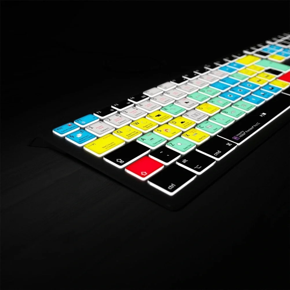 EditorsKeys ADOBE PREMIERE PRO KEYBOARD - BACKLIT - FOR MAC OR PC